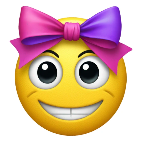Smile face with a bow sticker