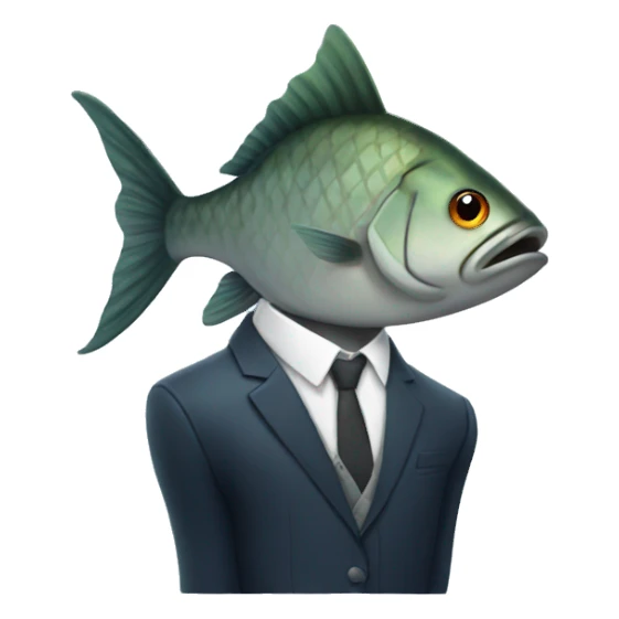 Fish with a suit sticker