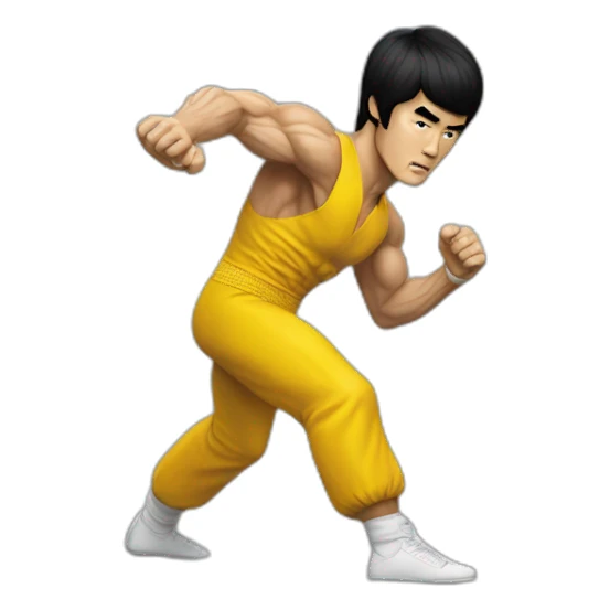 bruce lee side-kick to kick bag sticker