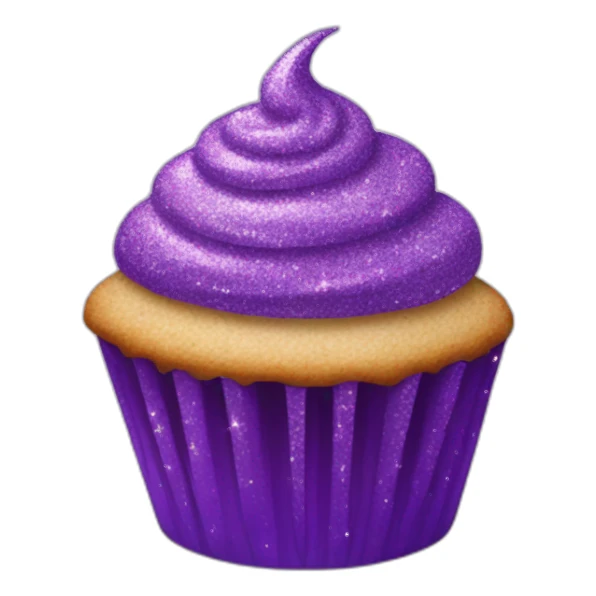 Happy purple glittery cupcake  sticker