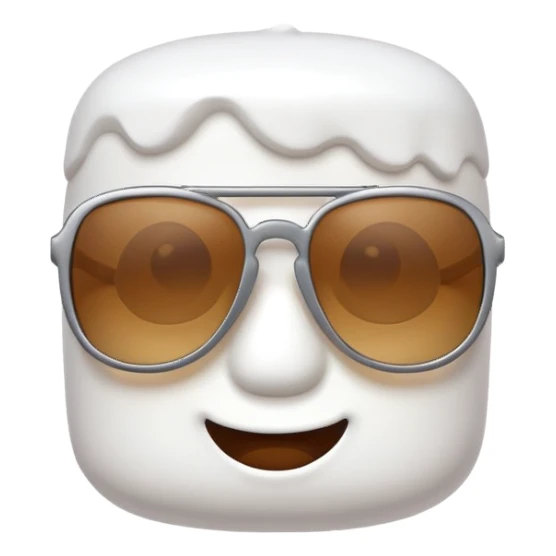 marshmallow head with sunglasses, white sticker