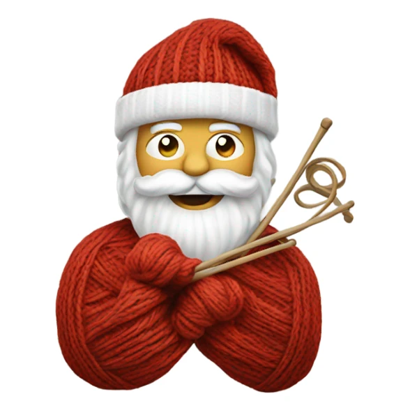 Santa Claus knitting sticker