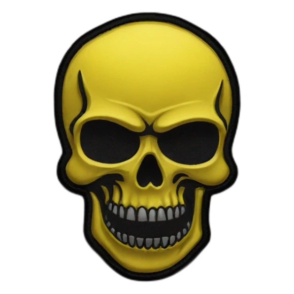 Black and yellow skull military patch sticker