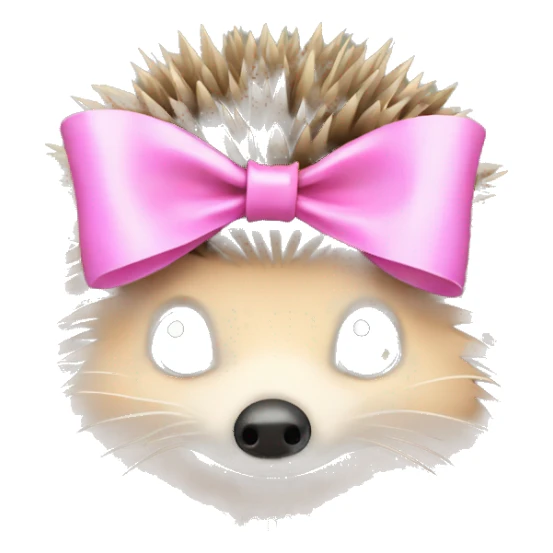 hedgehog with a pink bow sticker