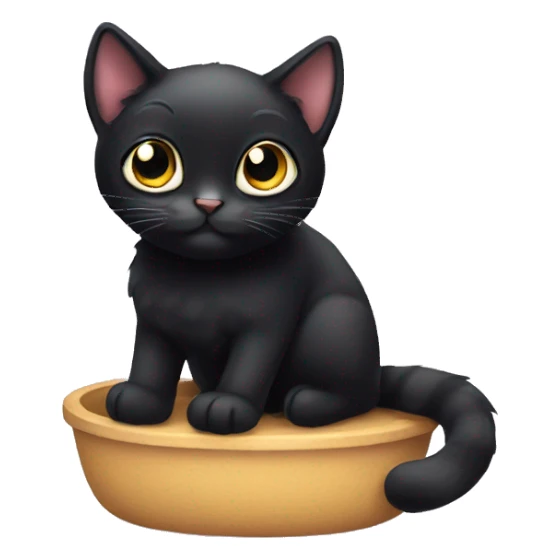 Cute Black cat with big eyes  sticker
