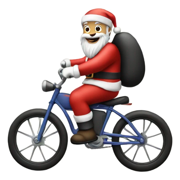 Santa on bike sticker