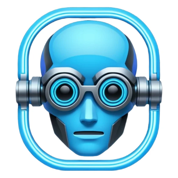 neon cyberpunk-themed icon representing ingenuity sticker