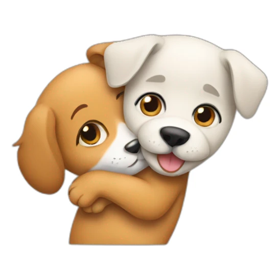 dog hugging cat sticker