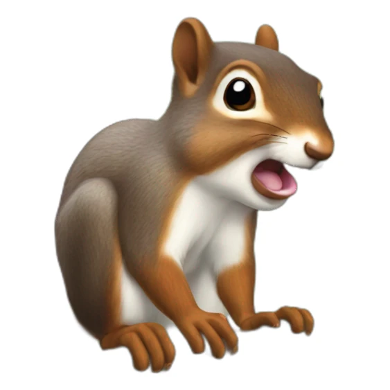 squirrel hiding nuts in its mouth sticker