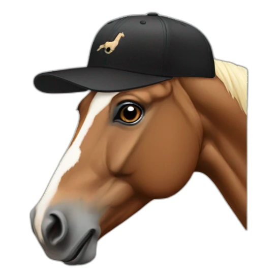 Horse with black baseball cap sticker