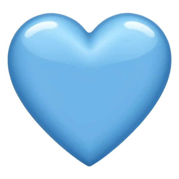 blue heart with a soft white highlight sticker