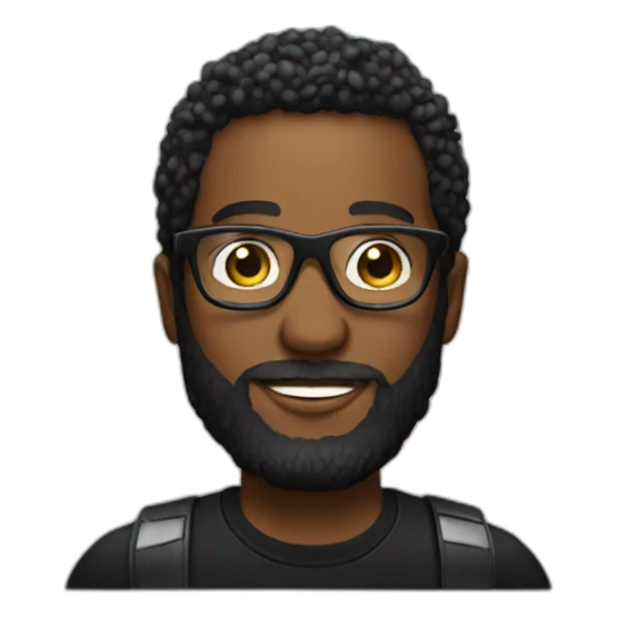 Black dj with a beard in glasses sticker