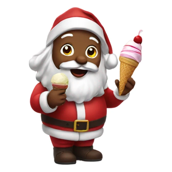Santa eating ice cream  sticker