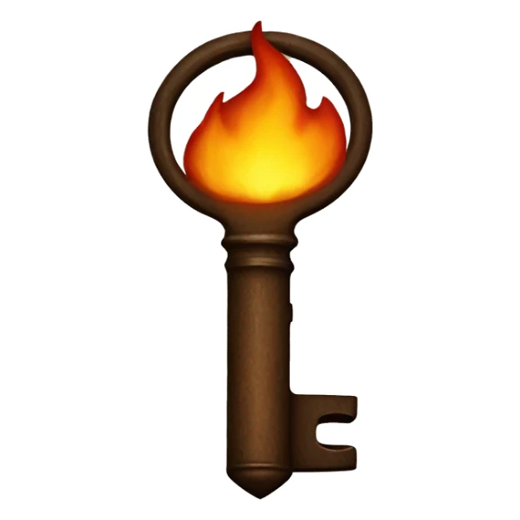 Key on fire sticker