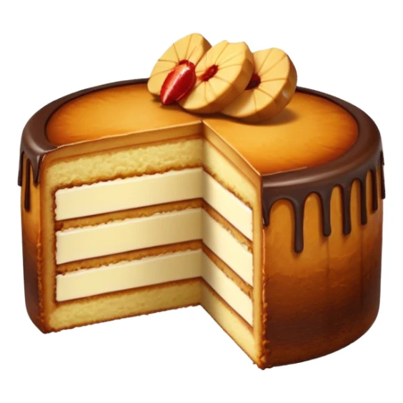 Basque cake emoji with a slice cut out sticker