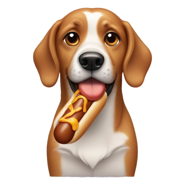 Dog with a hotdog sticker