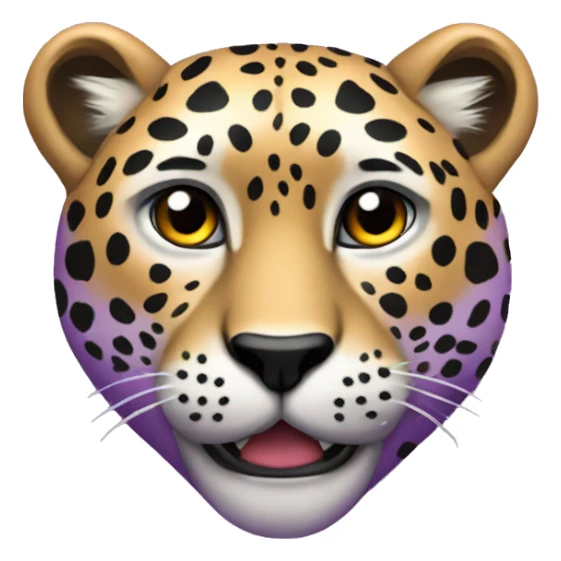 corazón lila con manchas de leopardo  sticker