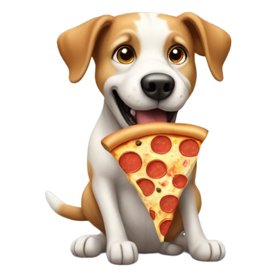 Dog eating pizza sticker