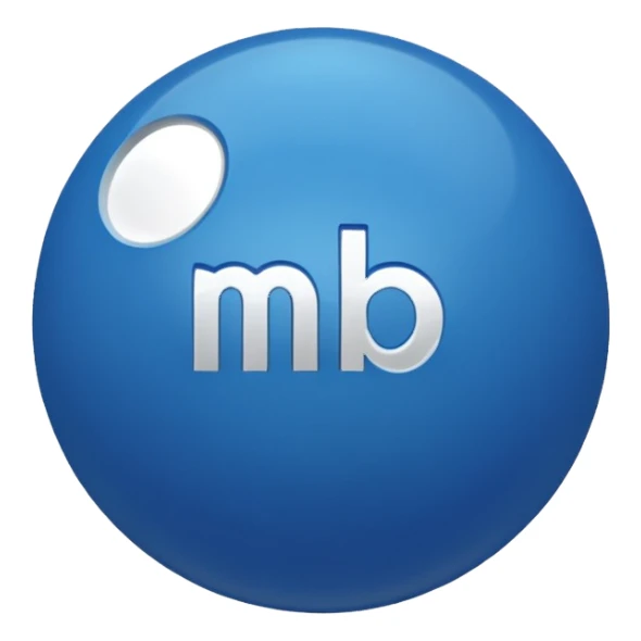 Blue ball (MB) written on it. sticker