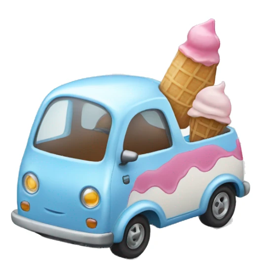 Car with ice-cream  sticker
