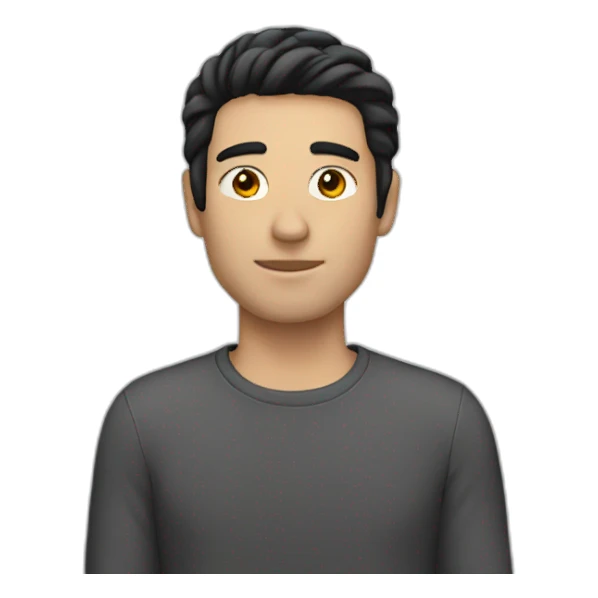 White man black hair sticker