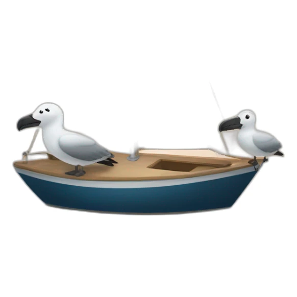 Two small albatross on sailboat sticker