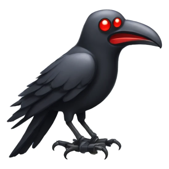 Mechanical crow with red eyes sticker