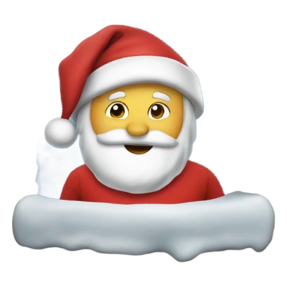santa coming down chimney sticker