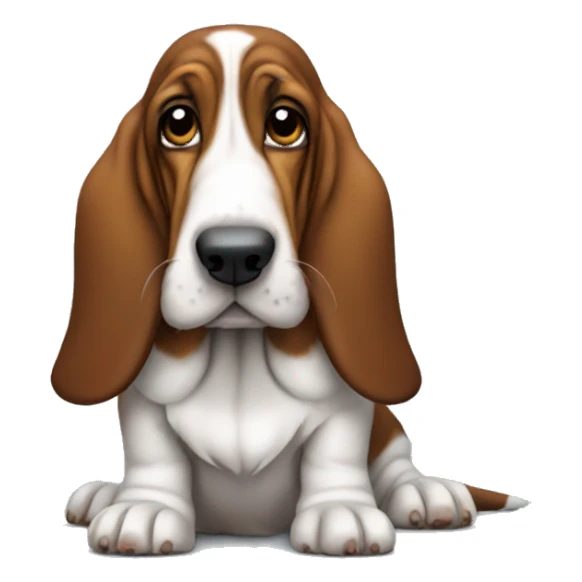 Basset hound waiting for Christmas  sticker