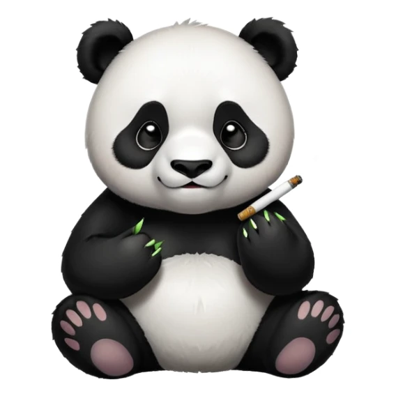 cute panda smoking 1 joint sticker
