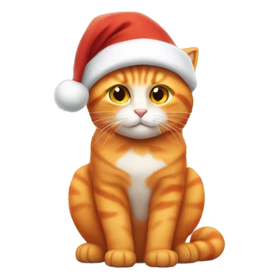 Orange cat wearing Santa hat sticker
