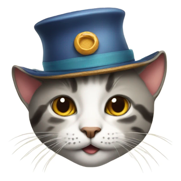 Cat with funny hat sticker