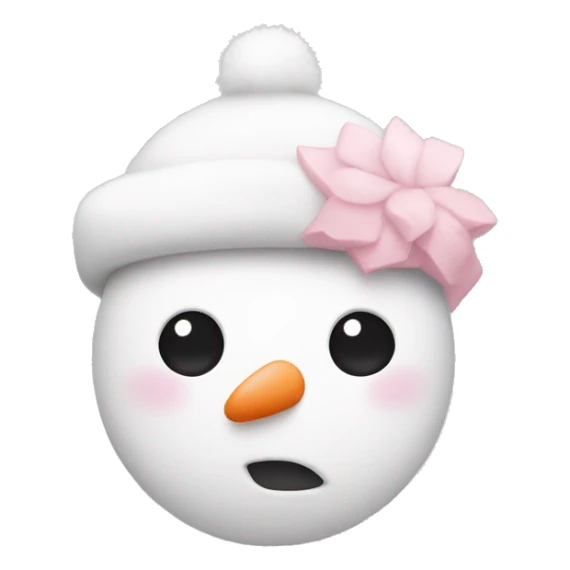 Cute white and light pink snowman sticker