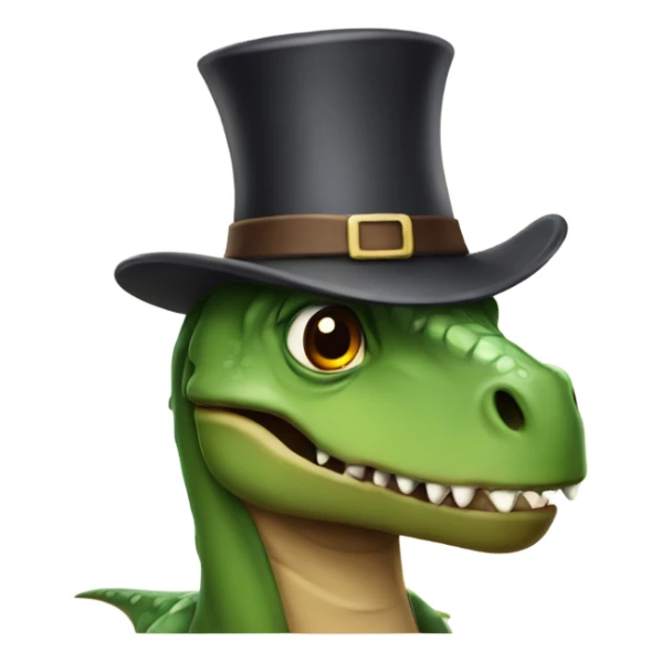 dinosaur wearing tall hat sticker