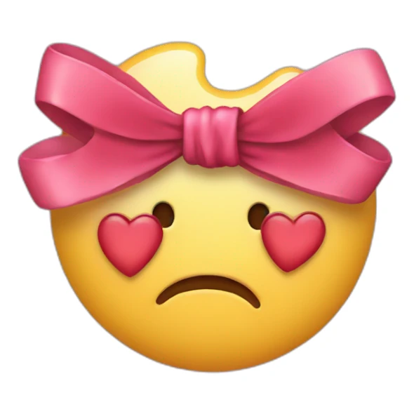 Kissing emoji with a bow sticker