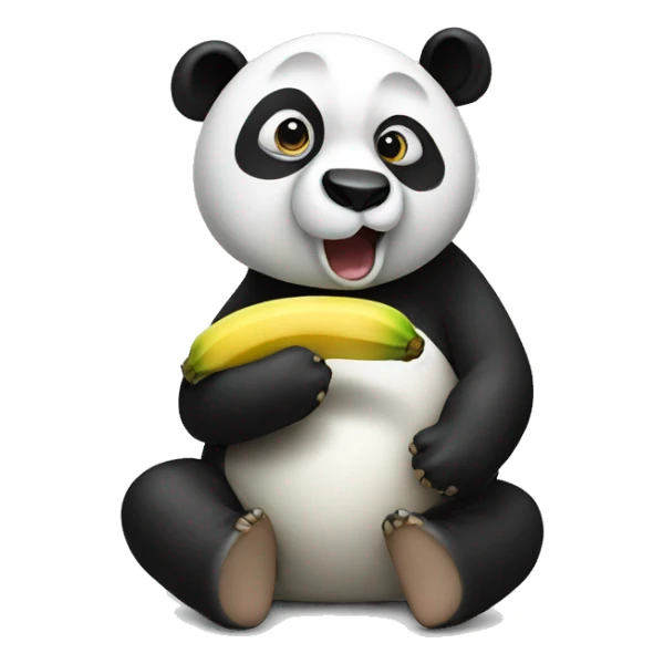 panda eat banana sticker