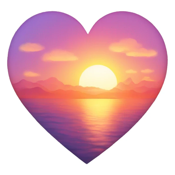 Sunset in a heart  sticker