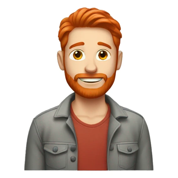 Red hair man sticker