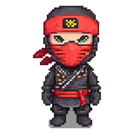masked ninja, red headband sticker