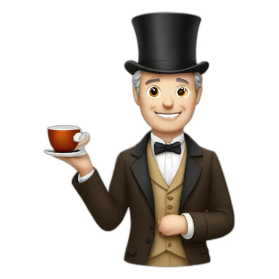british gentleman with tea sticker