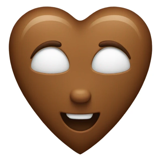 brown iphone heart sticker