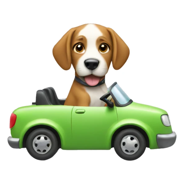 dog driving car sticker