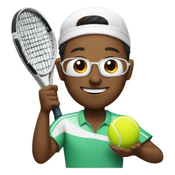 Tennis player with winning cup  sticker