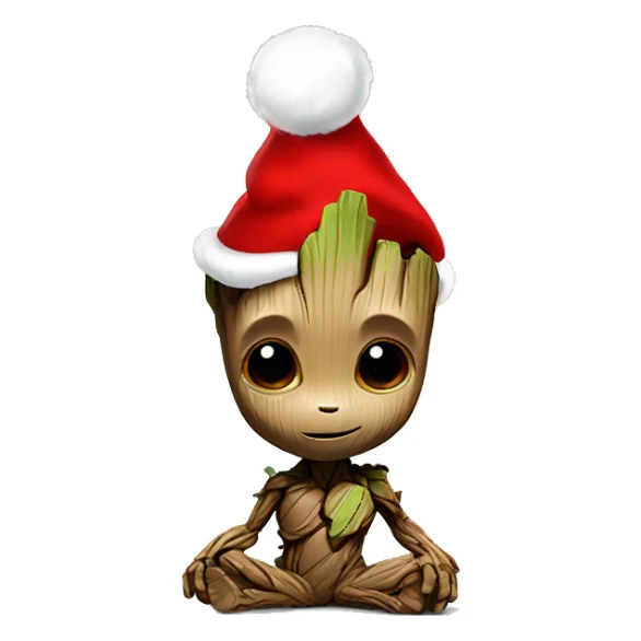 baby groot in a santa hat sticker