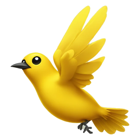 yellow bird flying around home sticker