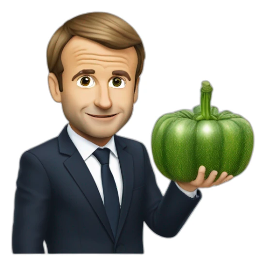 Emmanuel macron qui mange une courgette sticker