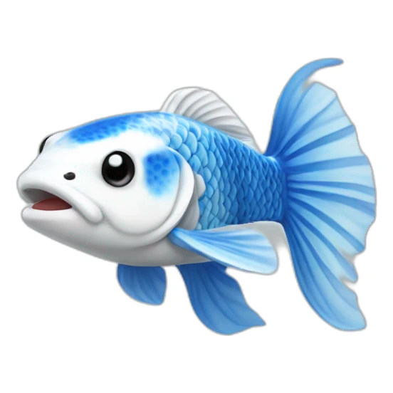Blue and White Koi Fish sticker