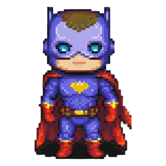 superhero funko pop style pixel art sticker