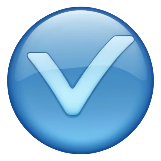 Blue tick sticker