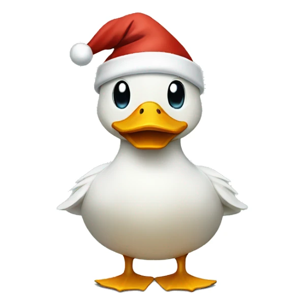 Duck wearing a Santa hat  sticker